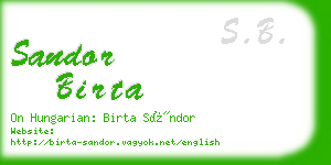 sandor birta business card